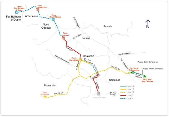 Mappa di corredor metropolitano Biléo Soares