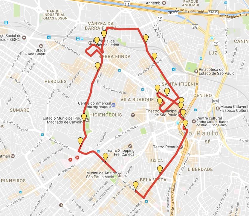 Mappa della Corrida Internazionale di São Silvestre
