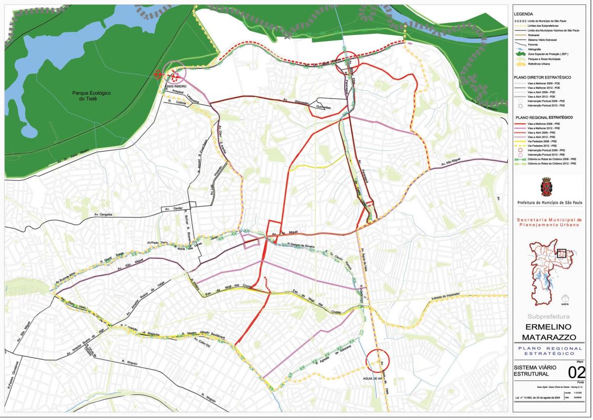 Mappa di Ermelino Matarazzo São Paulo - Strade