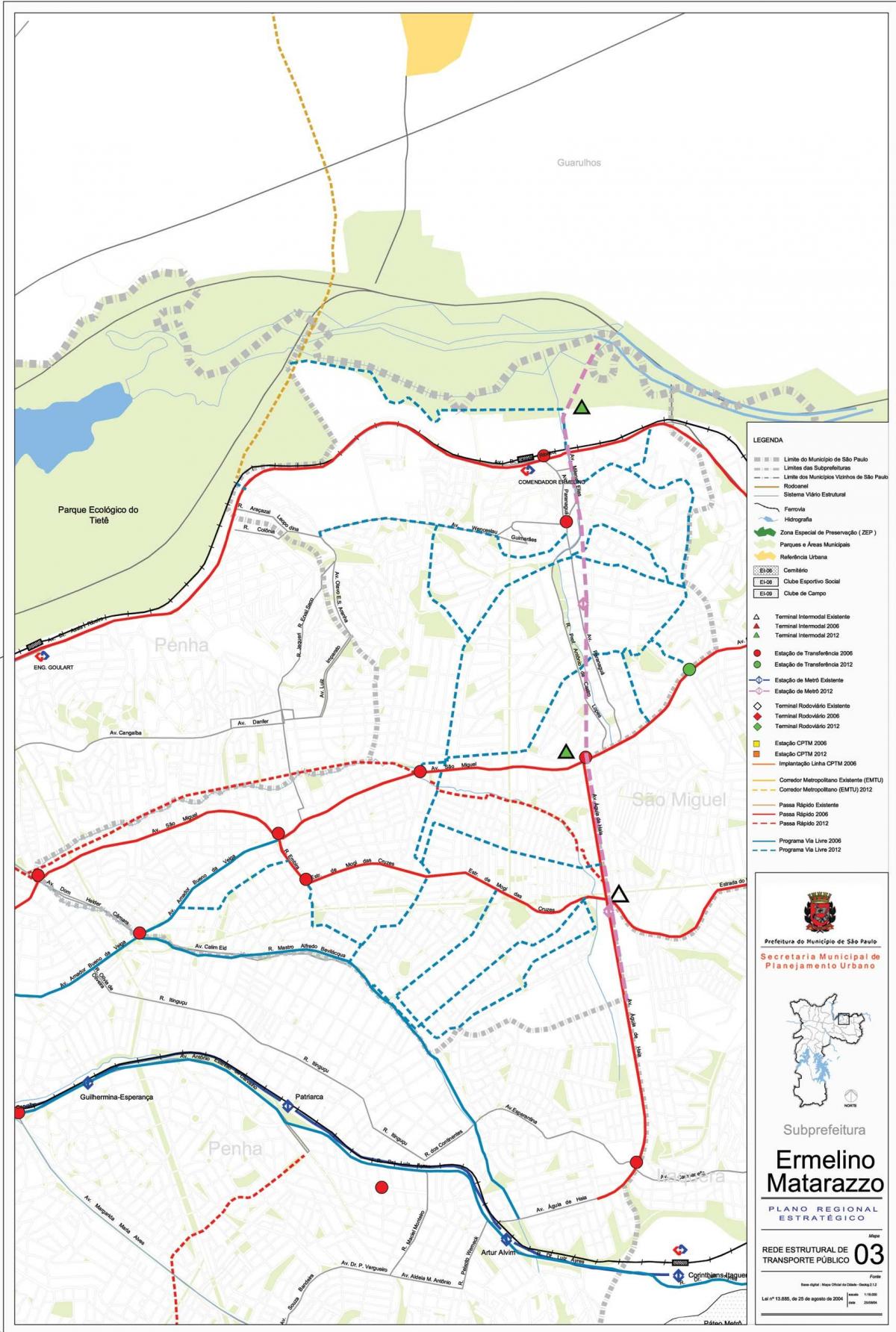 Mappa di Ermelino Matarazzo São Paulo - trasporti Pubblici