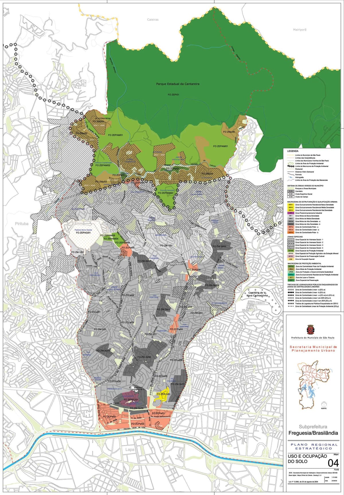 Mappa di Freguesia do Ó São Paulo - Occupazione del suolo