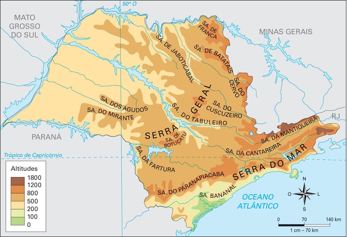 Mappa geografica di São Paulo
