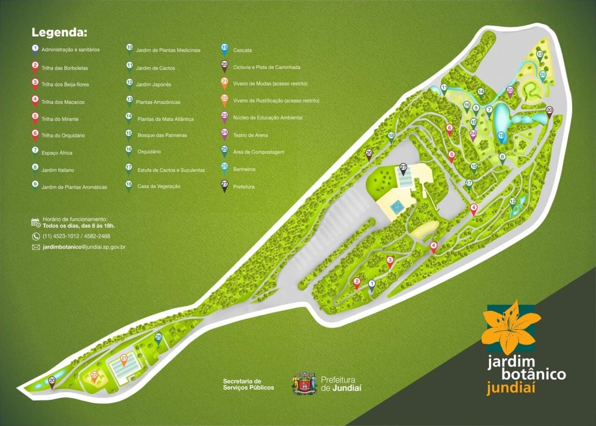Mappa di il giardino botanico di Jundiaí