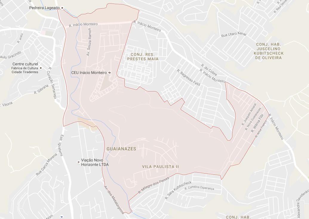 Mappa di Guaianases São Paulo