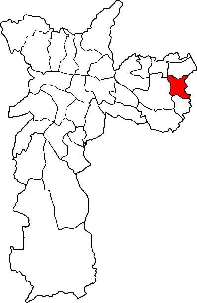 Mappa di Guaianases sub-prefettura di São Paulo