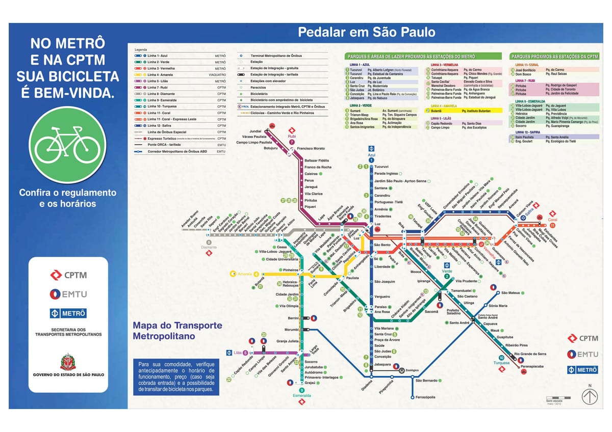 Mappa di ciclismo guida São Paulo