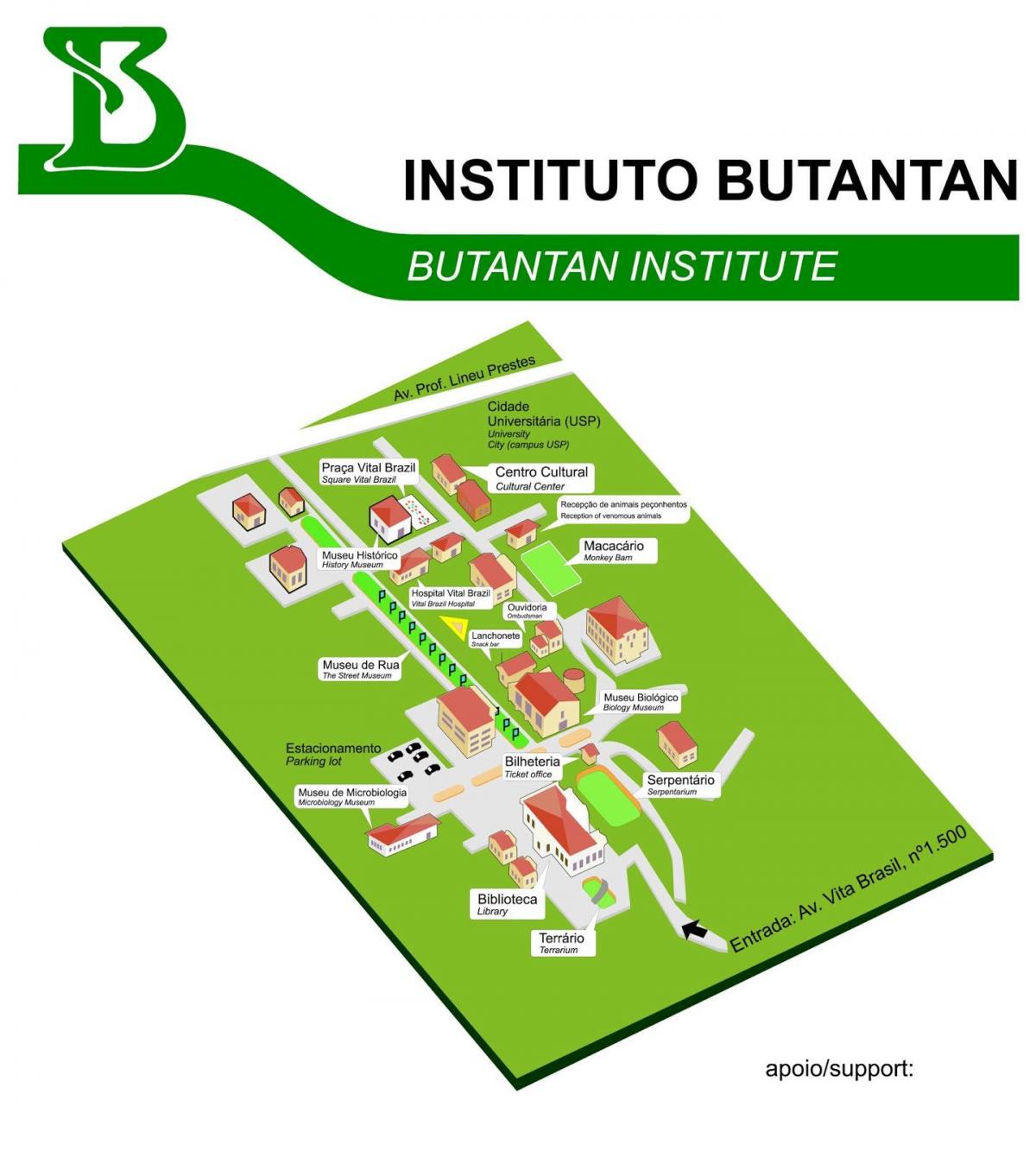 Mappa di istituto Butantan