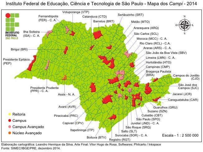 Mappa di istituto Federale di São Paulo - IFSP