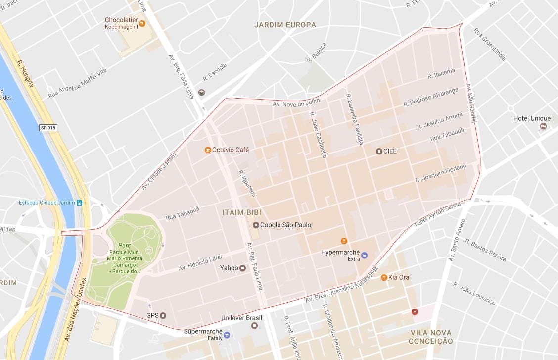 Mappa di São Paulo Itaim Bibi