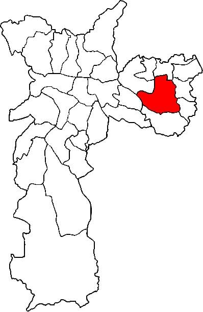 Mappa di Itaquera sub-prefettura di São Paulo
