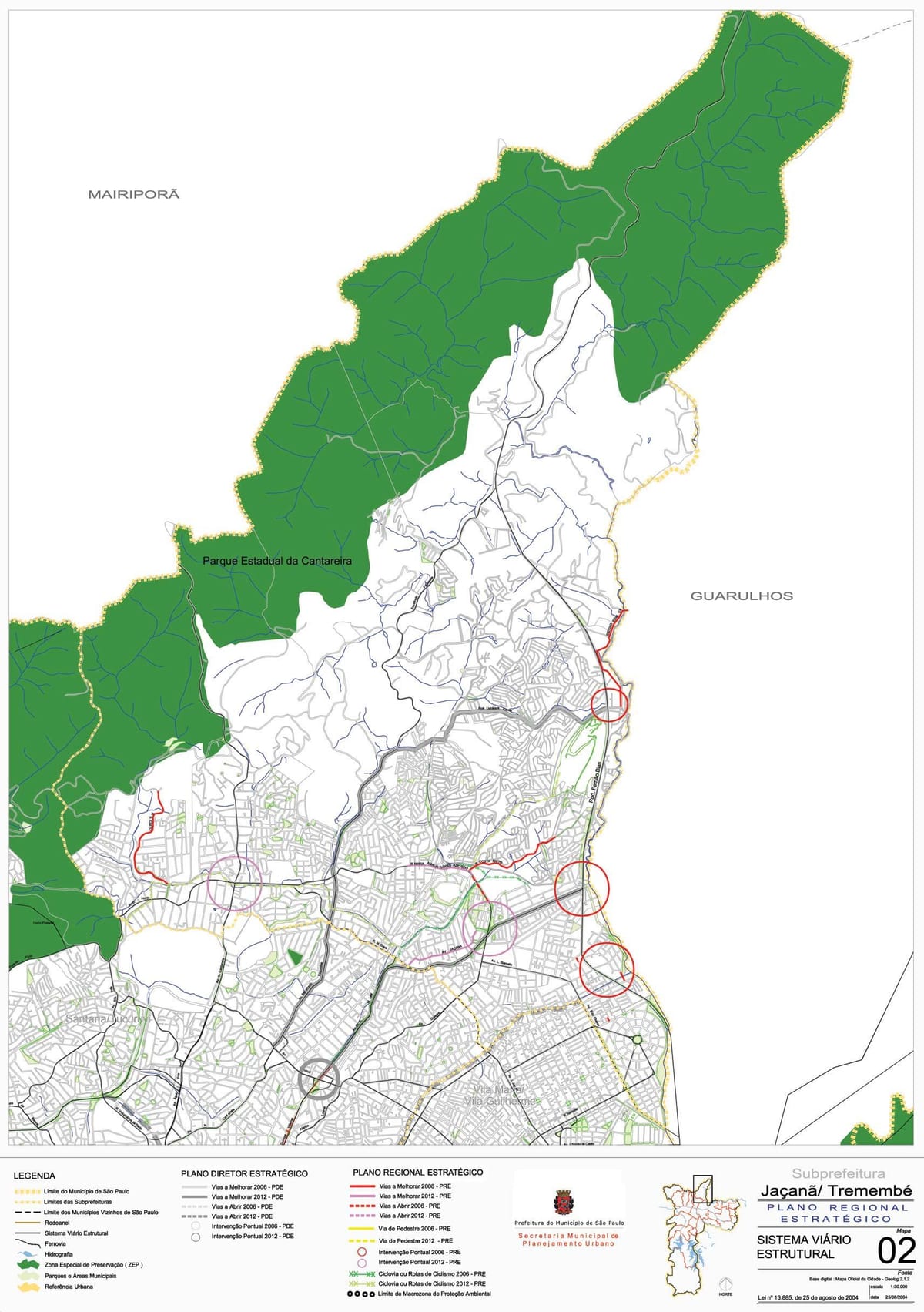 Mappa di Jaçanã-Tremembé São Paulo - Strade