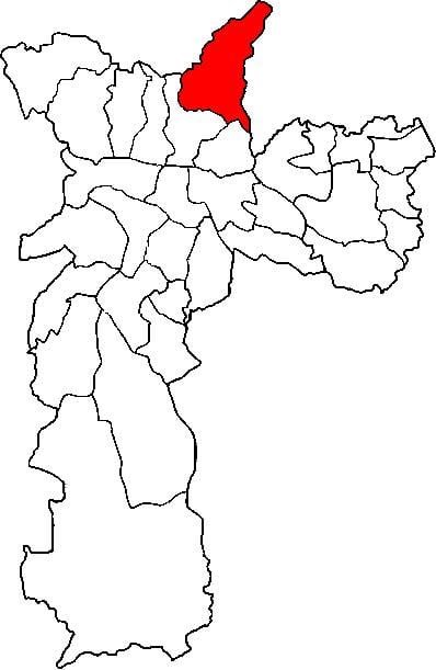 Mappa di Jaçanã-Tremembé sub-prefettura di São Paulo