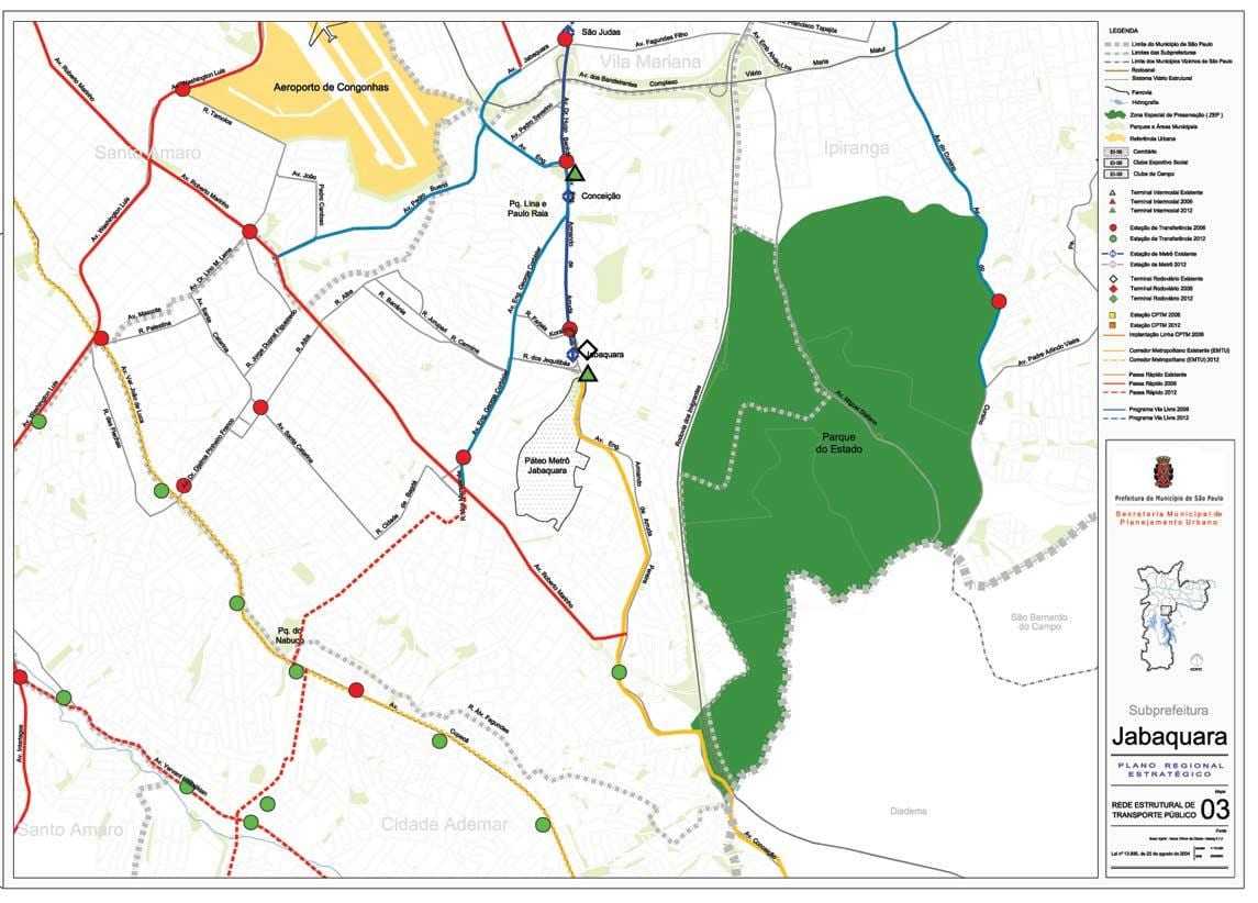 Mappa di Jabaquara São Paulo - trasporti Pubblici