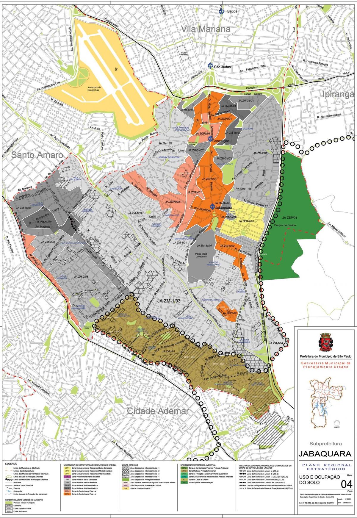 Mappa di Jabaquara São Paulo - Occupazione del suolo
