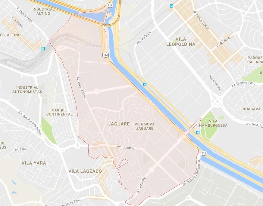 Mappa di Jaguaré São Paulo