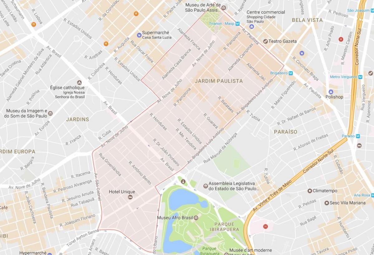 Mappa di Jardim Paulista, São Paulo