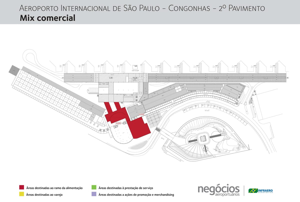 Mappa dell'aeroporto di Congonhas - Piano 2