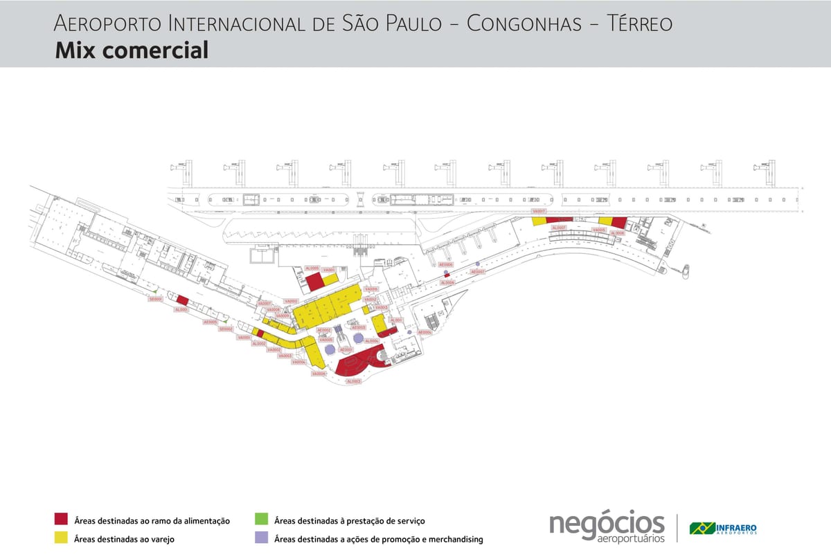 Mappa di Congonhas aeroporto Terminal