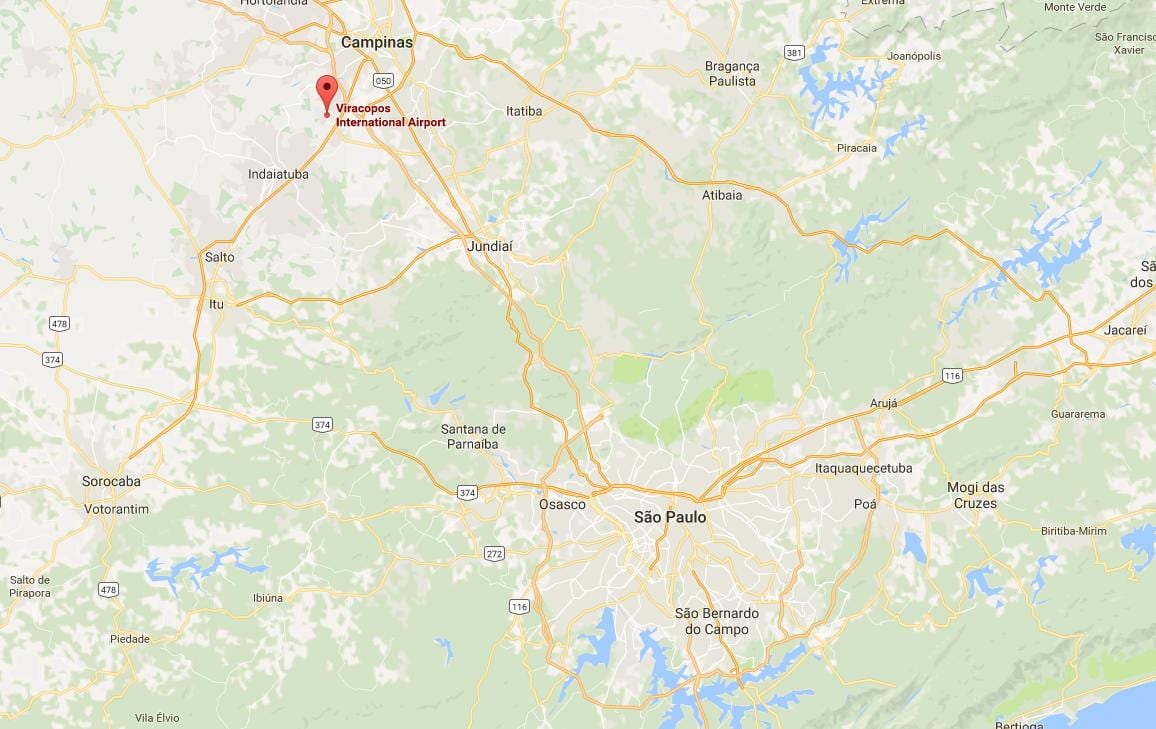 Mappa di aeroporto internazionale di Campinas