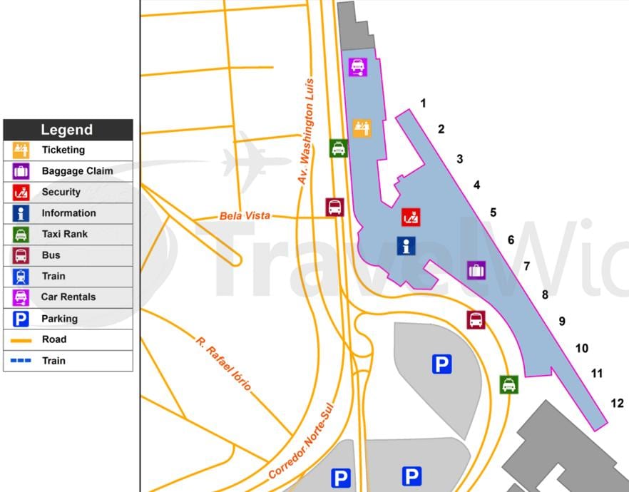 Mappa di aeroporto internazionale Congonhas