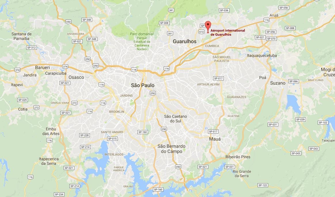 Mappa di aeroporto internazionale di Guarulhos