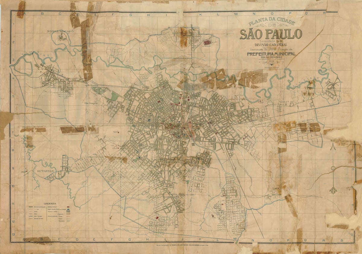 Mappa dell'ex San Paolo - 1916