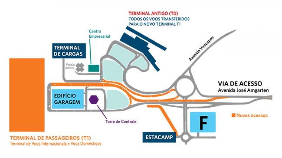 Mappa di aeroporto internazionale di Viracopos parcheggio
