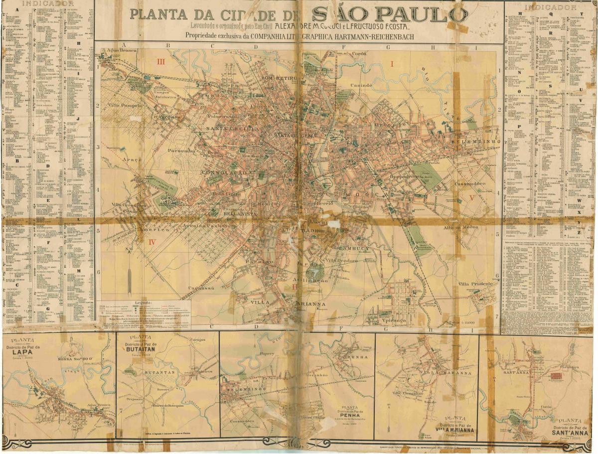Mappa dell'ex San Paolo - 1913