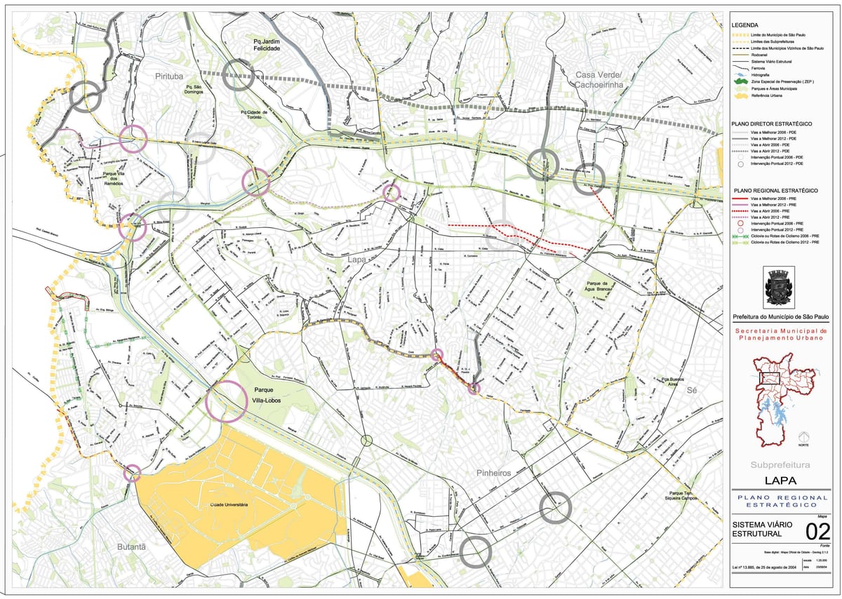 Mappa di Lapa São Paulo - Strade