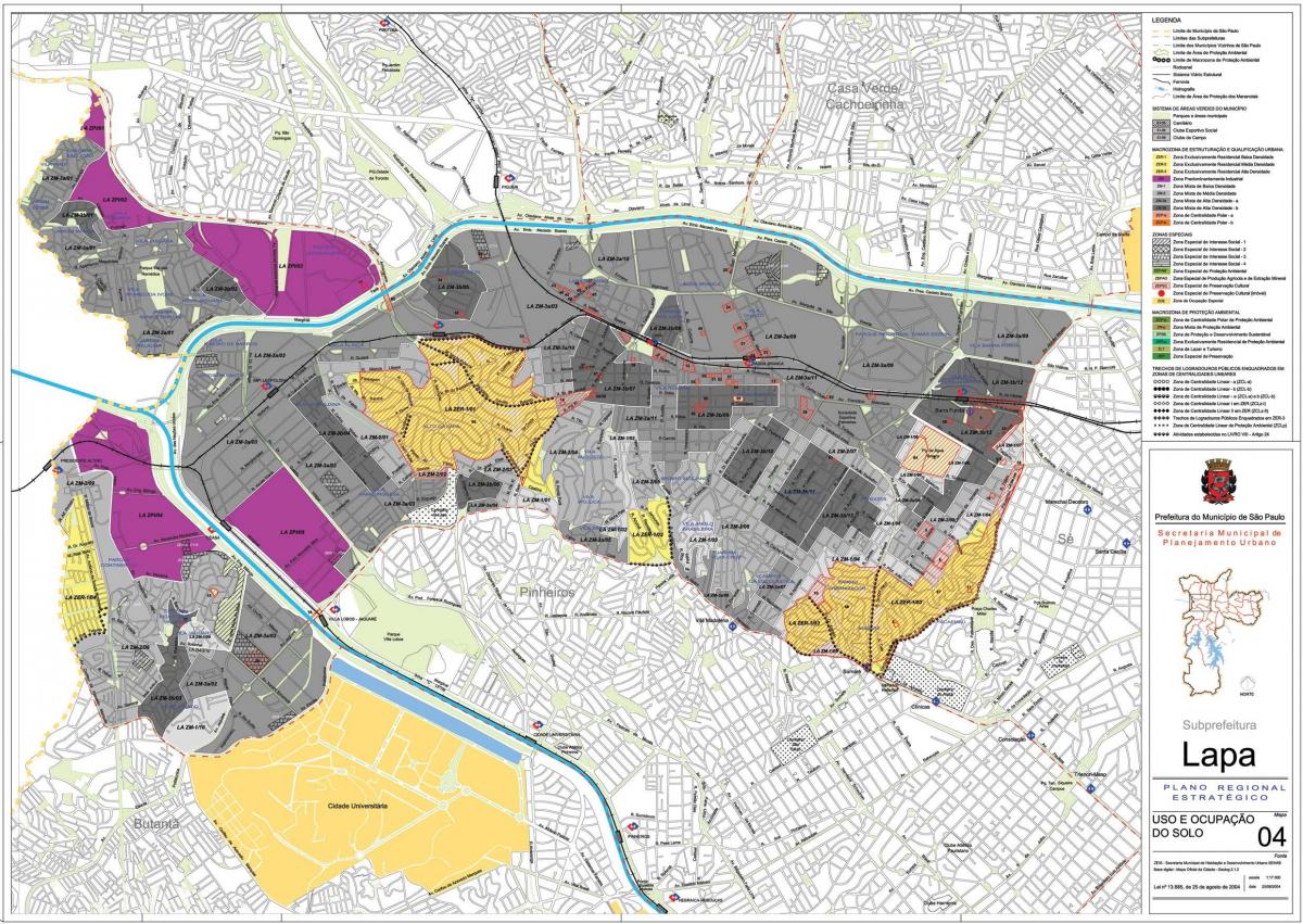 Mappa di Lapa São Paulo - Occupazione del suolo