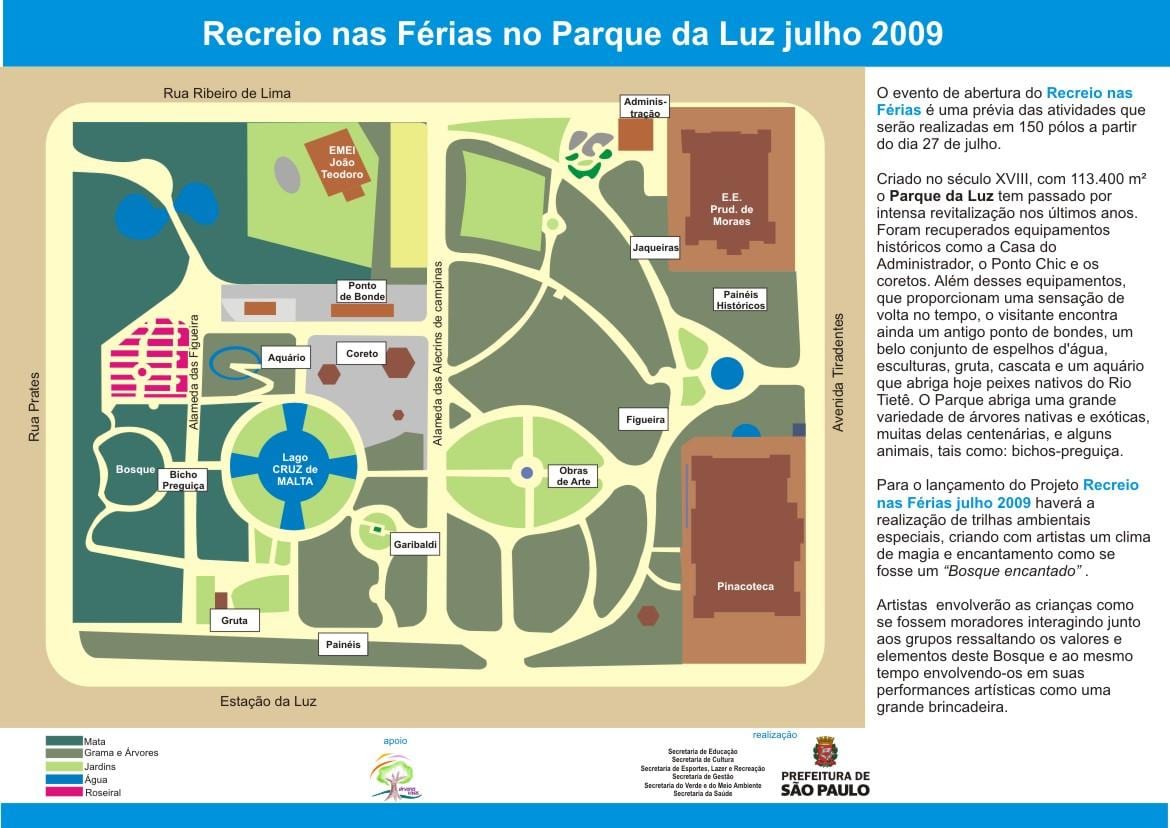 Mappa di Luz parco São Paulo