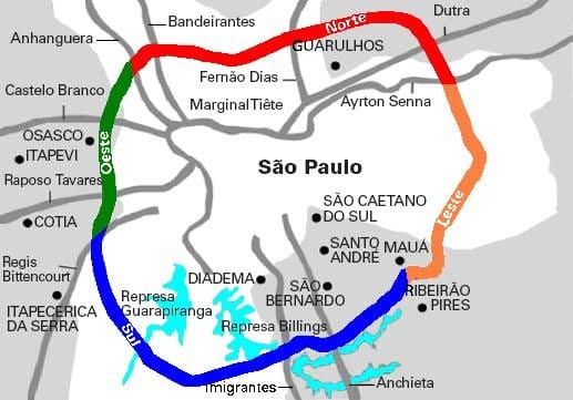 Mappa di Mário Covas autostrada - SP 21