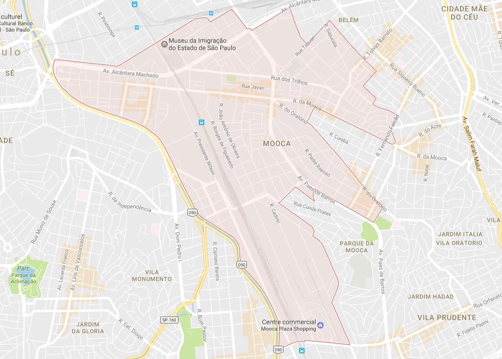 Mappa di Mooca São Paulo