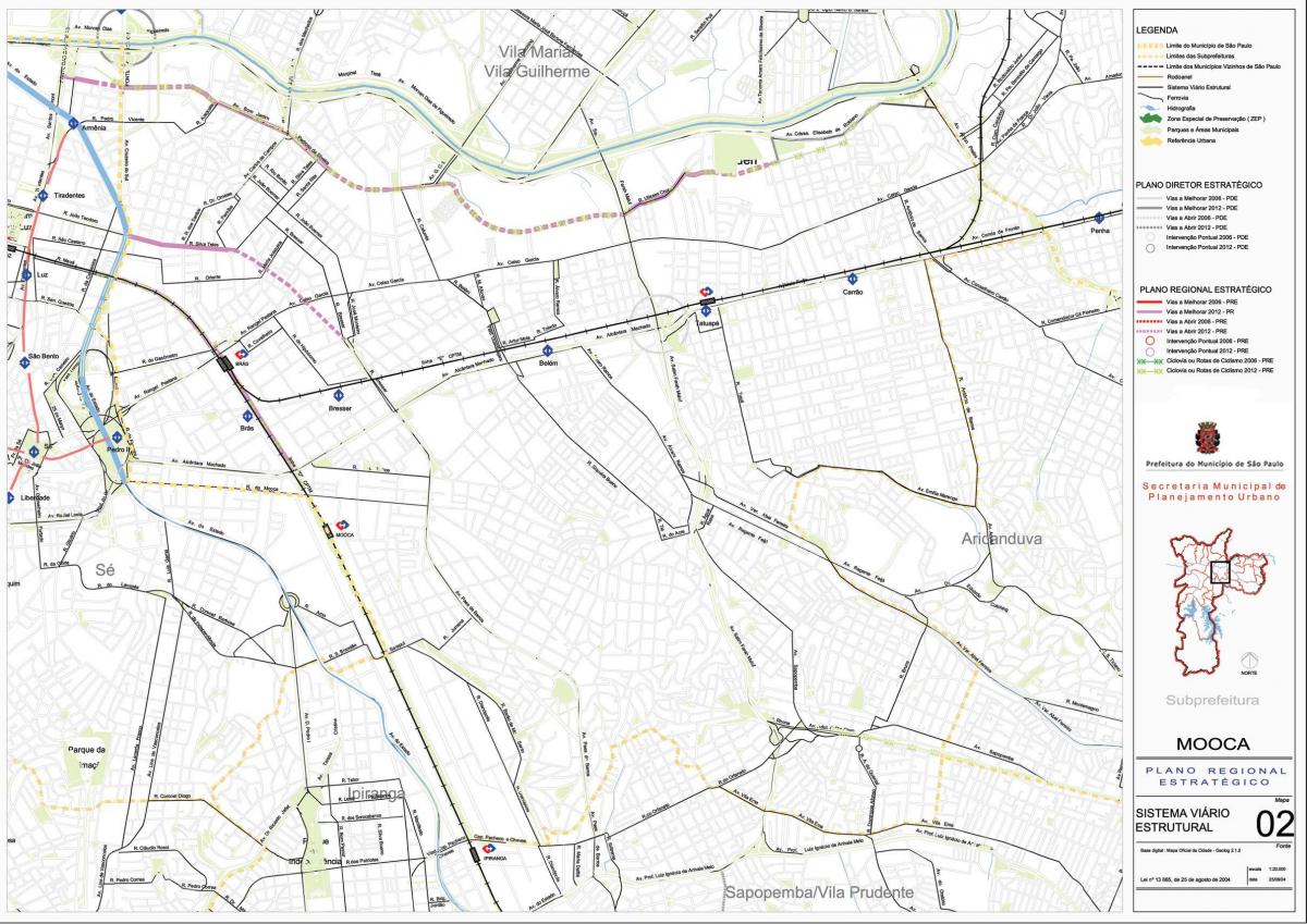Mappa di Mooca São Paulo - Strade