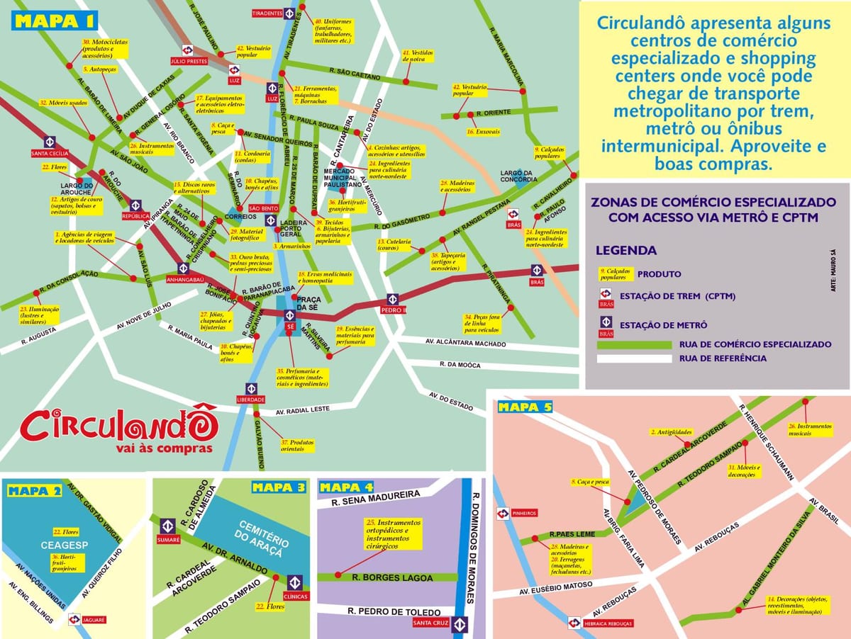 Mappa di negozi di São Paulo