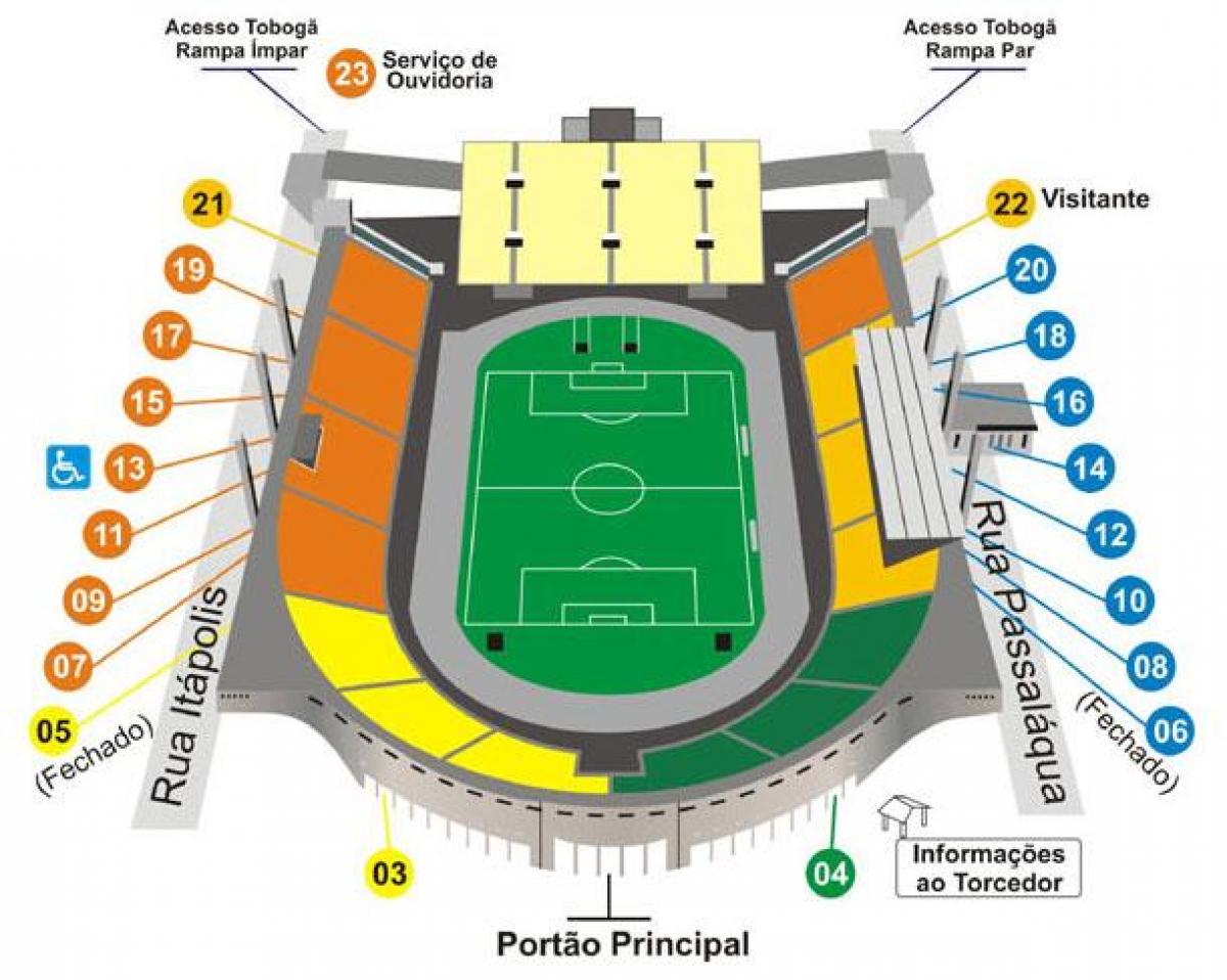 Mappa di Pacaembu São Paulo stadio