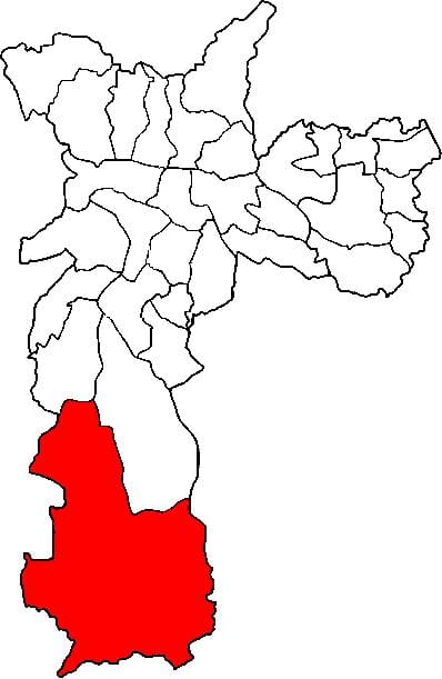 Mappa di Parelheiros sub-prefettura di São Paulo