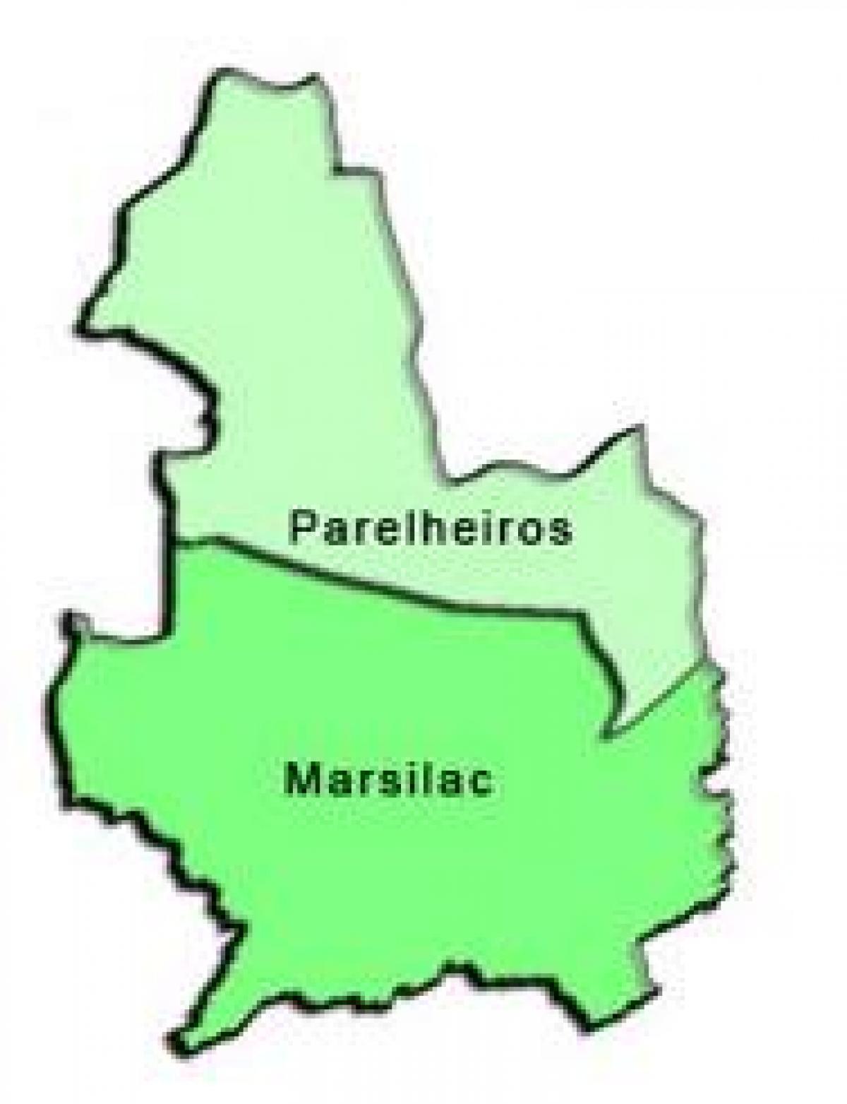 Mappa di Parelheiros sub-prefettura