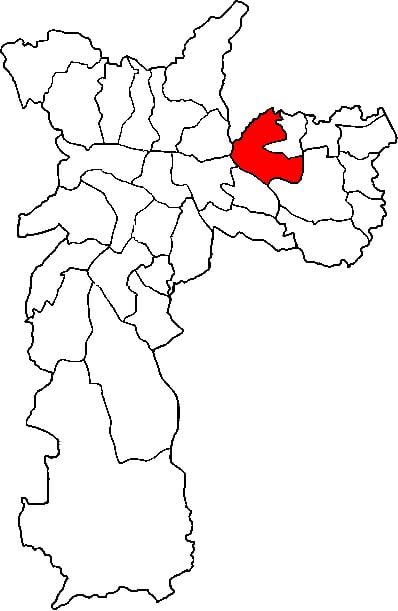 Mappa di Penha sub-prefettura di São Paulo
