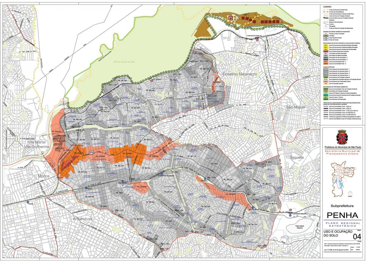 Mappa di Penha São Paulo - Occupazione del suolo
