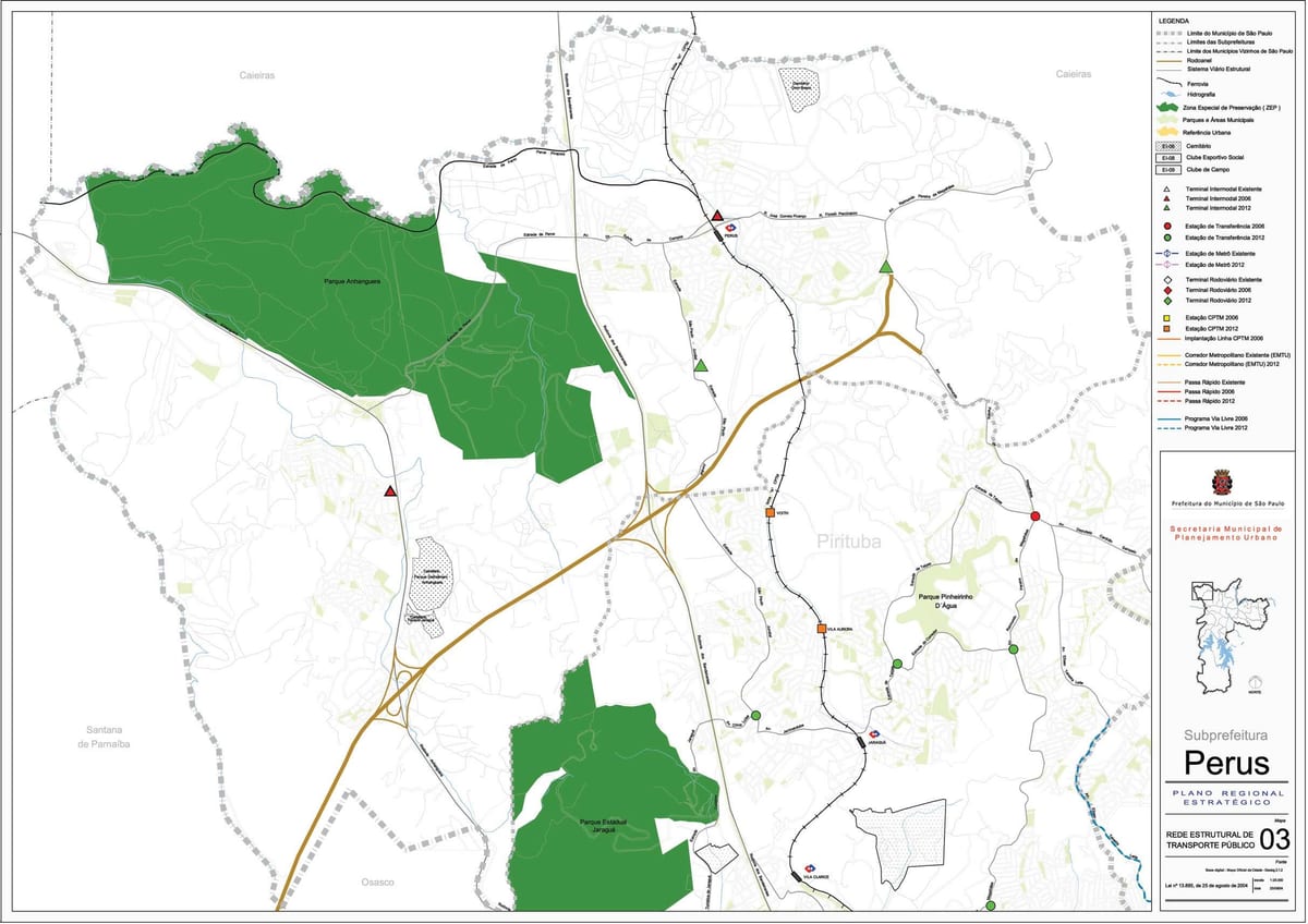 Mappa di Perus São Paulo - trasporti Pubblici