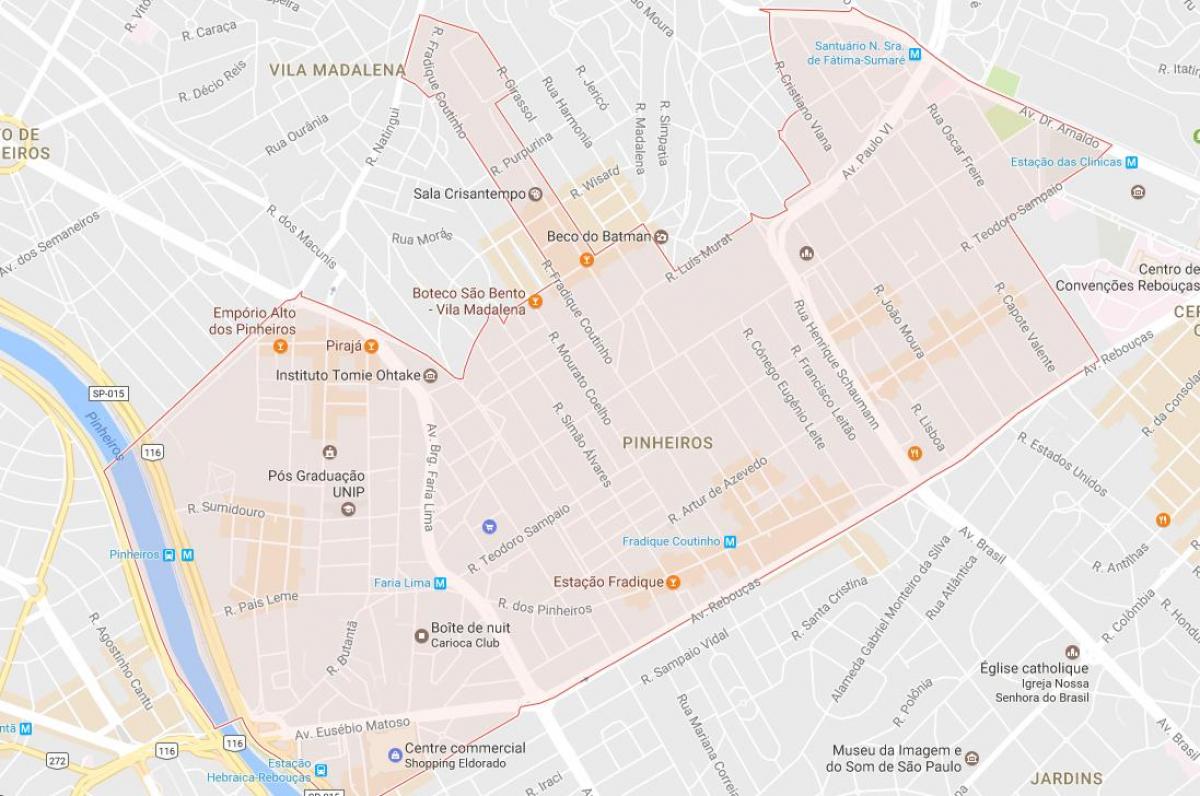 Mappa di São Paulo Pinheiros