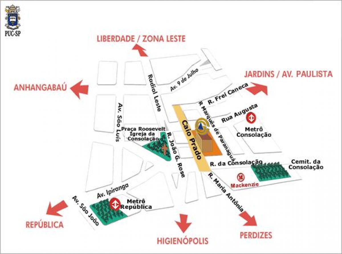 Mappa della Pontificia Università Cattolica di San Paolo