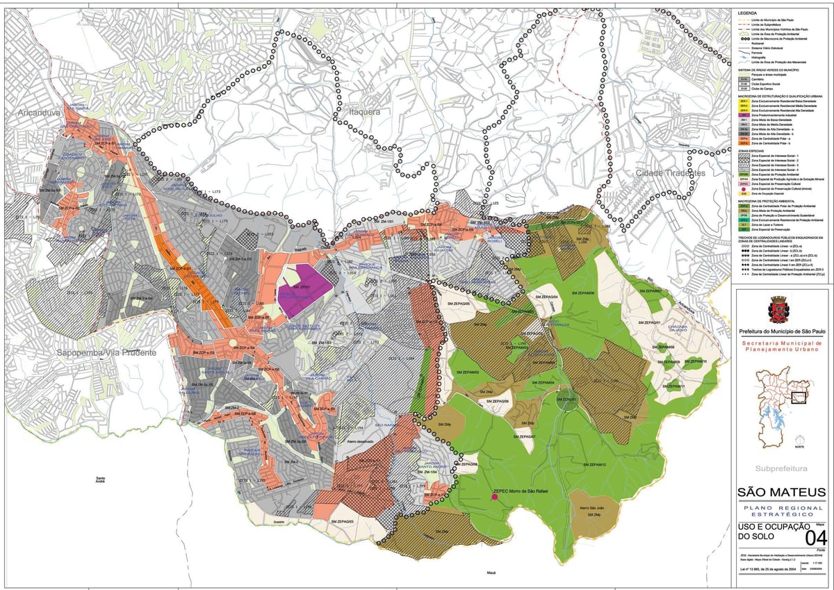 Mappa di São Mateus São Paulo - Occupazione del suolo