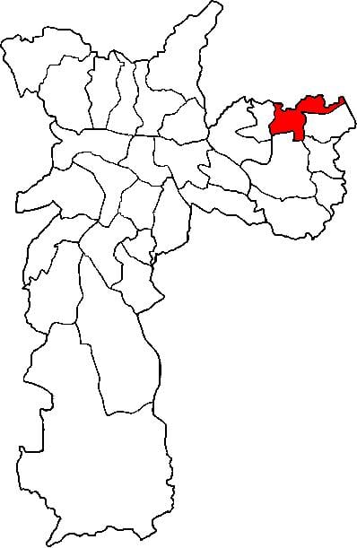 Mappa di São Miguel Paulista sub-prefettura di São Paulo