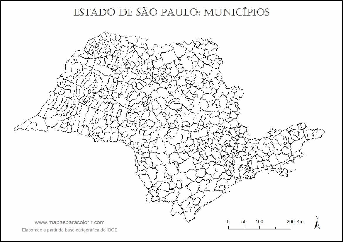 Mappa di São Paulo - vergine comuni, ordinati per distanze