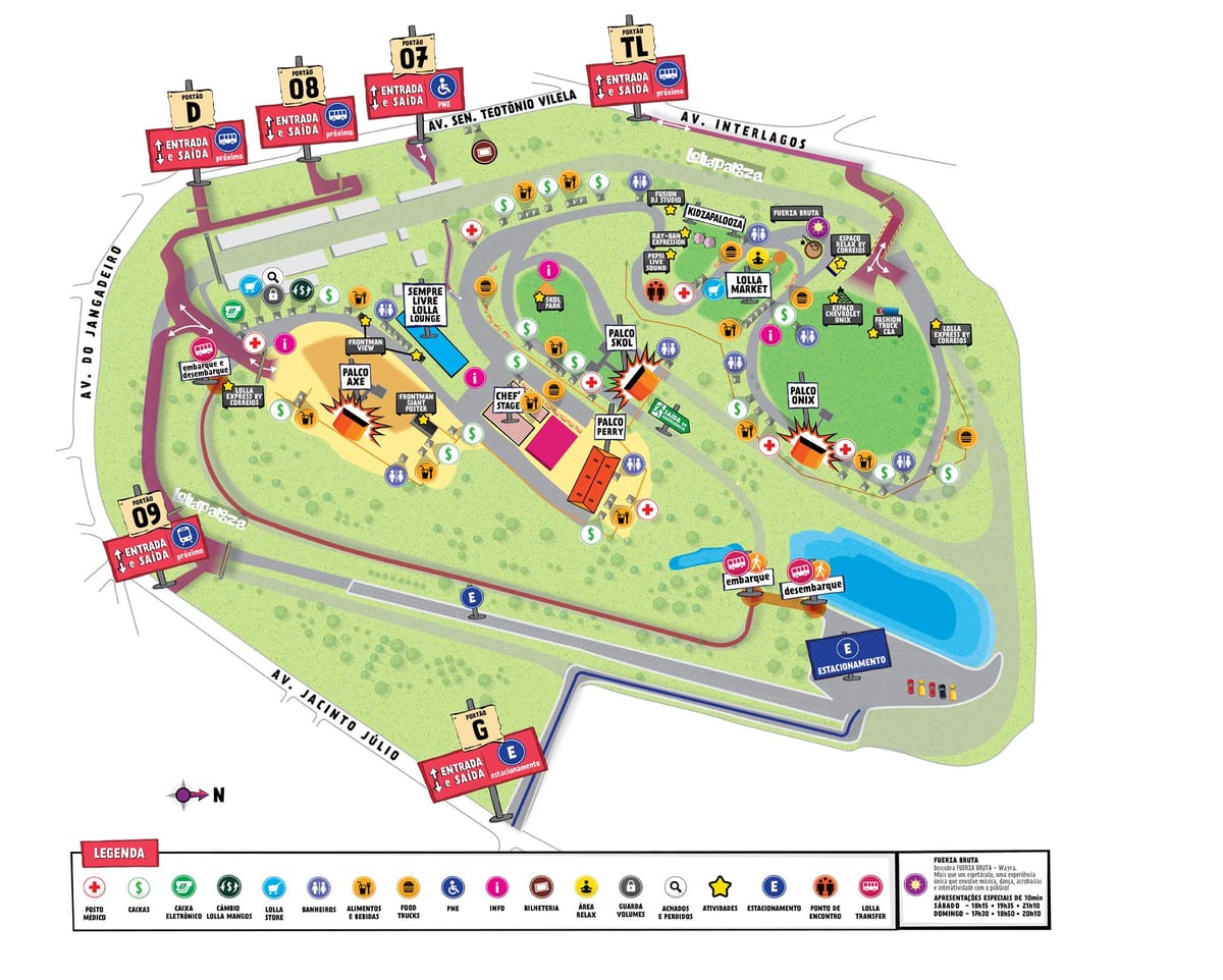 Mappa di São Paulo lollapalooza