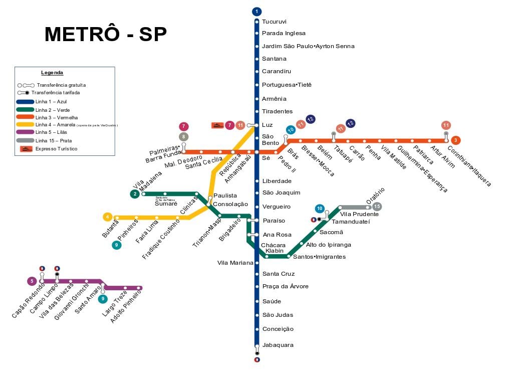 Mappa di São Paulo metro