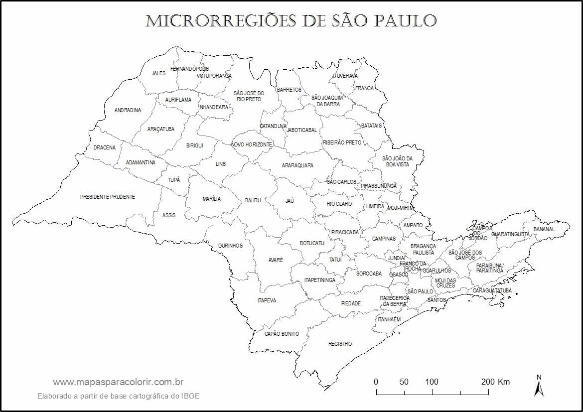 Mappa di São Paulo - vergine micro-regioni