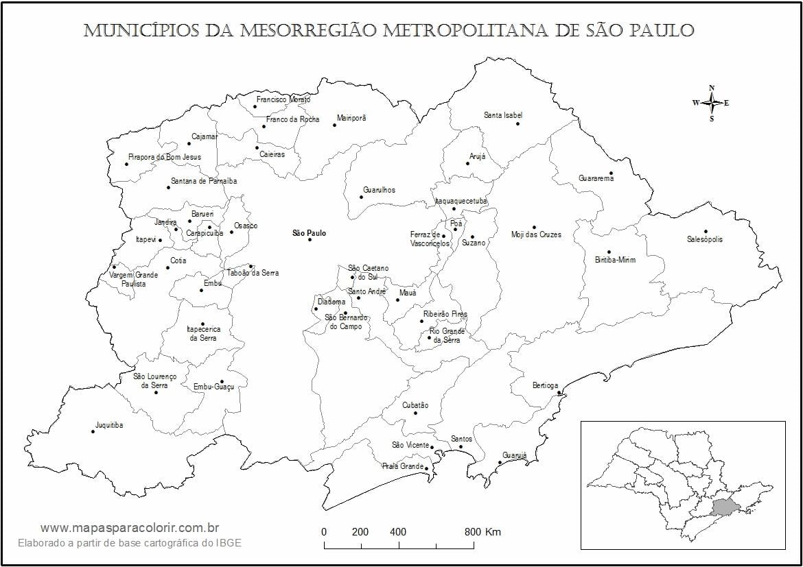 Mappa di São Paulo vergine